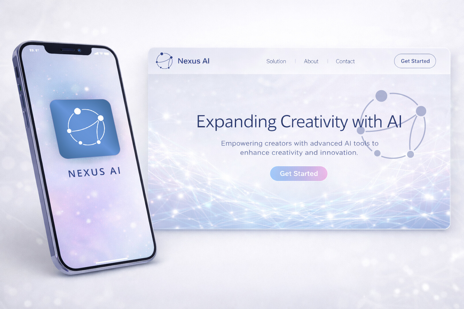 NEXUS-AI ロゴデザインとモックアップ