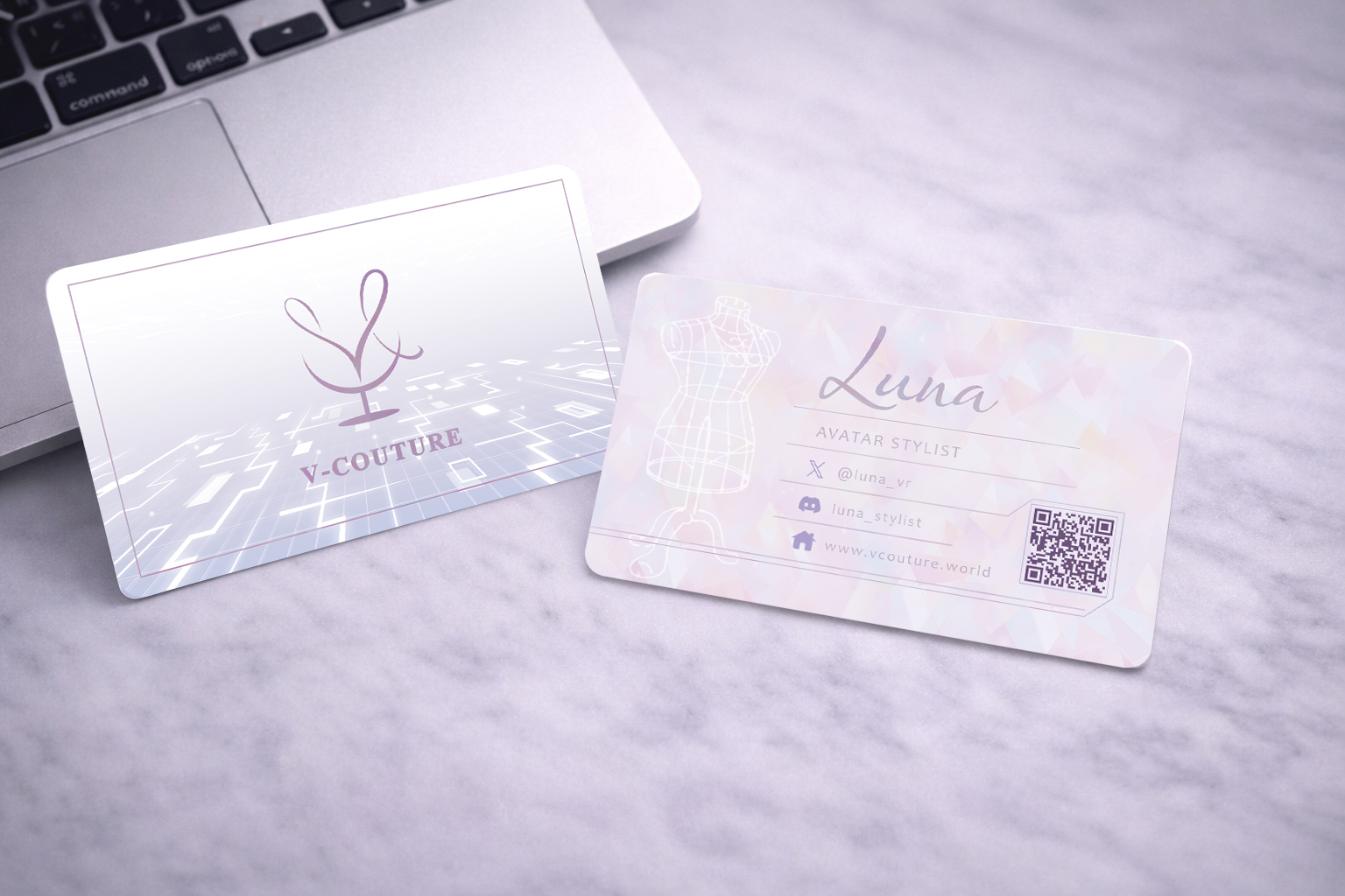 V-COUTURE ロゴ・名刺・モックアップ